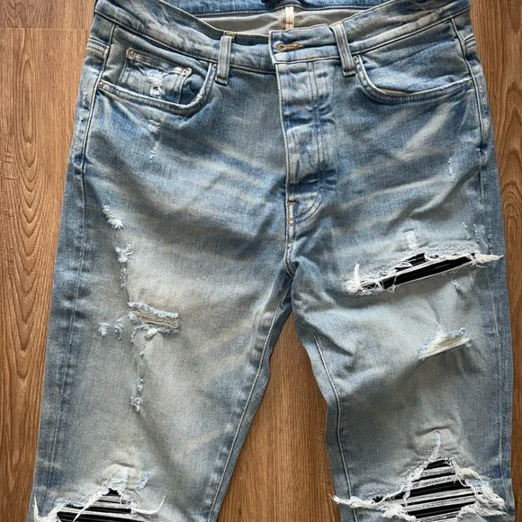 AMIRI Ripped Blue Denim jeans - Picture 1 of 4